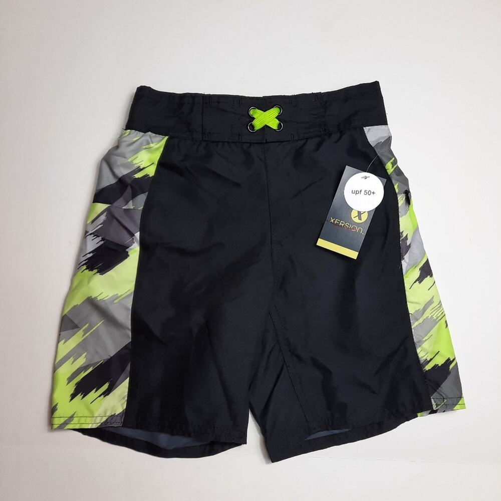 Xersion Boys Size XS(6/7) Black Swim Trunks Shorts